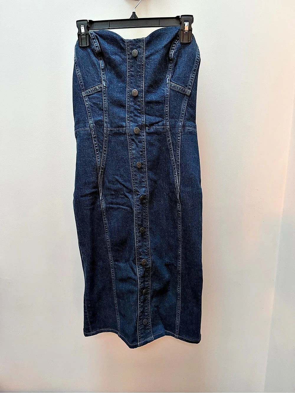 Veronica Beard Jeans Liza Strapless Denim Midi Dress Blue Size 8 NWT